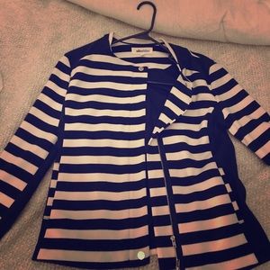 NWOT Navy & White Striped Jacket/Blazer