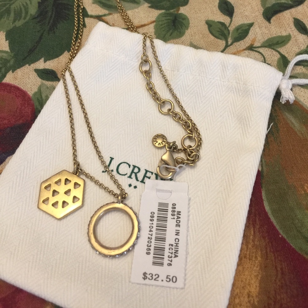 JCrew honeycomb pendant necklace NEW