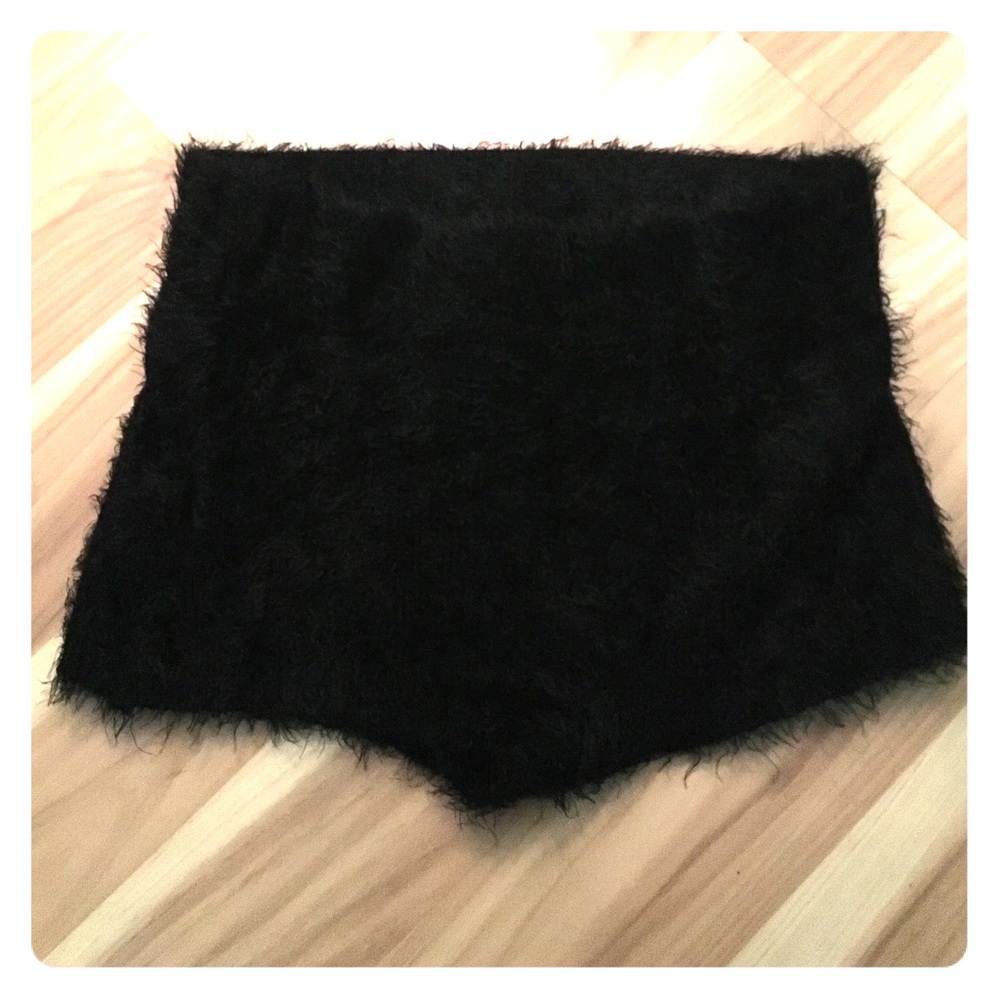 NWOT Fuzzy Black Kimchi Blue Shorts