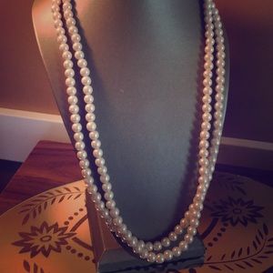 Faux Infinity Pearl Necklace