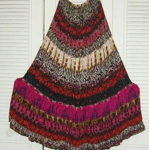 NWOT/Bohemian Print Maxi Flowy Skirt