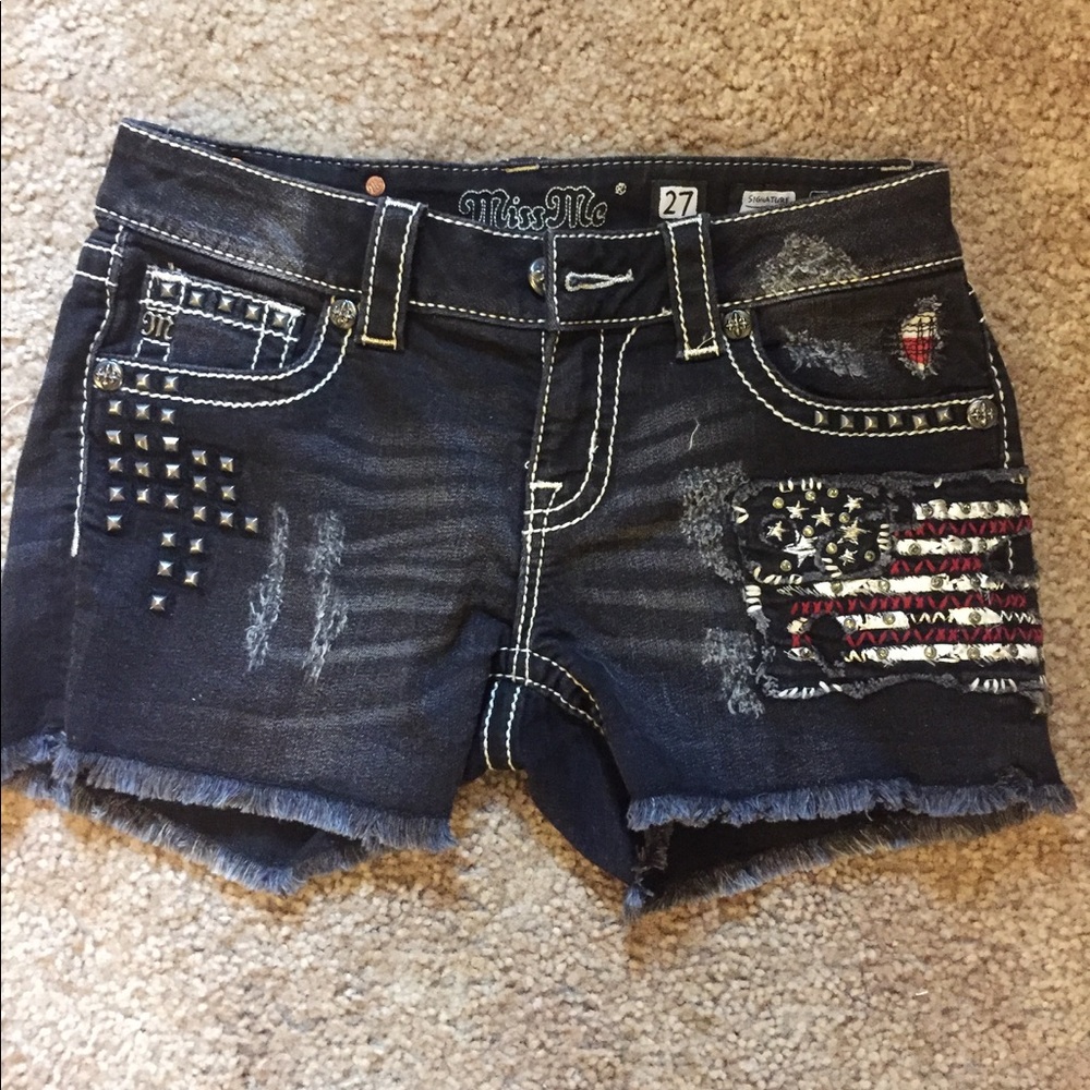 Miss Me black America shorts