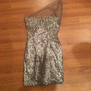 Homecoming "Party Time" Short Grey Sequenced dress