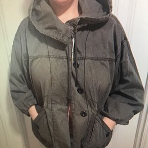 Free People Olive Khaki Jacket w Hood