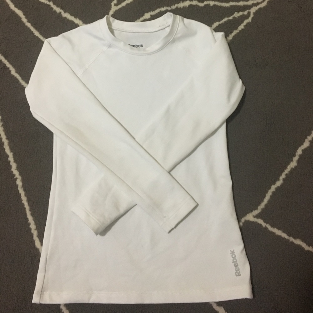 Girls White Reebok Thermal Compression Top