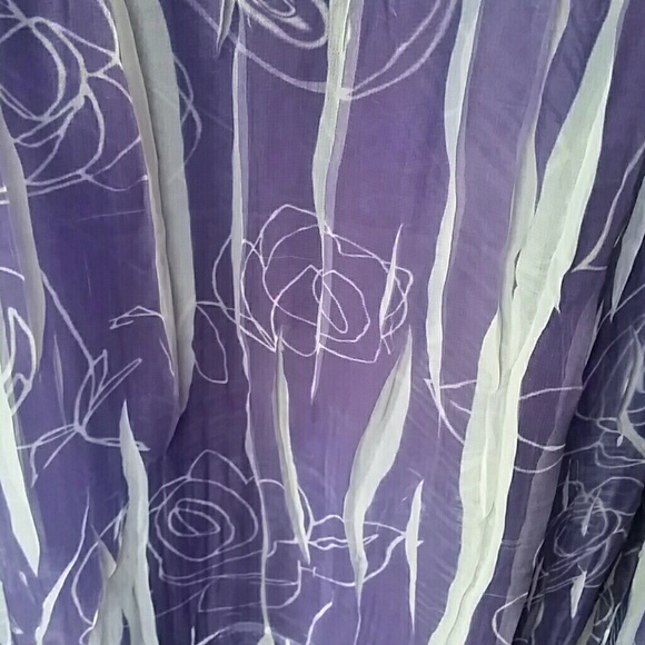 Purple & White Floral Chiffon Dress with Slip - Picture 2 of 6