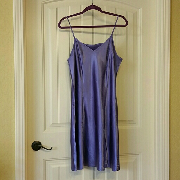 Purple & White Floral Chiffon Dress with Slip - Picture 5 of 6