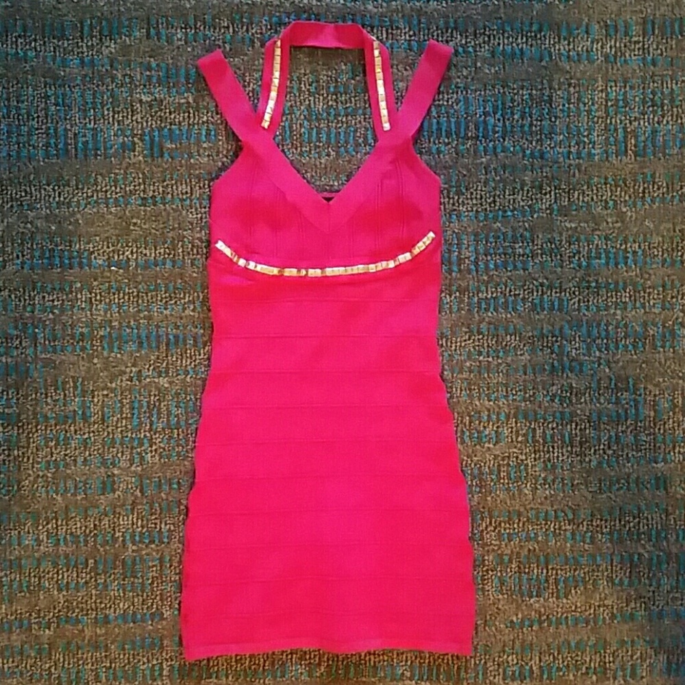 Pink Bandage Cocktail Dress- bebe