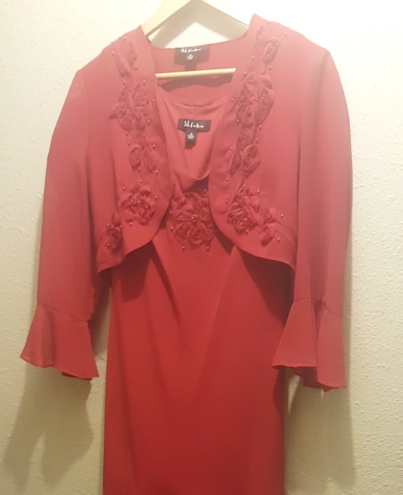 Two-Piece Rosy Red Dress