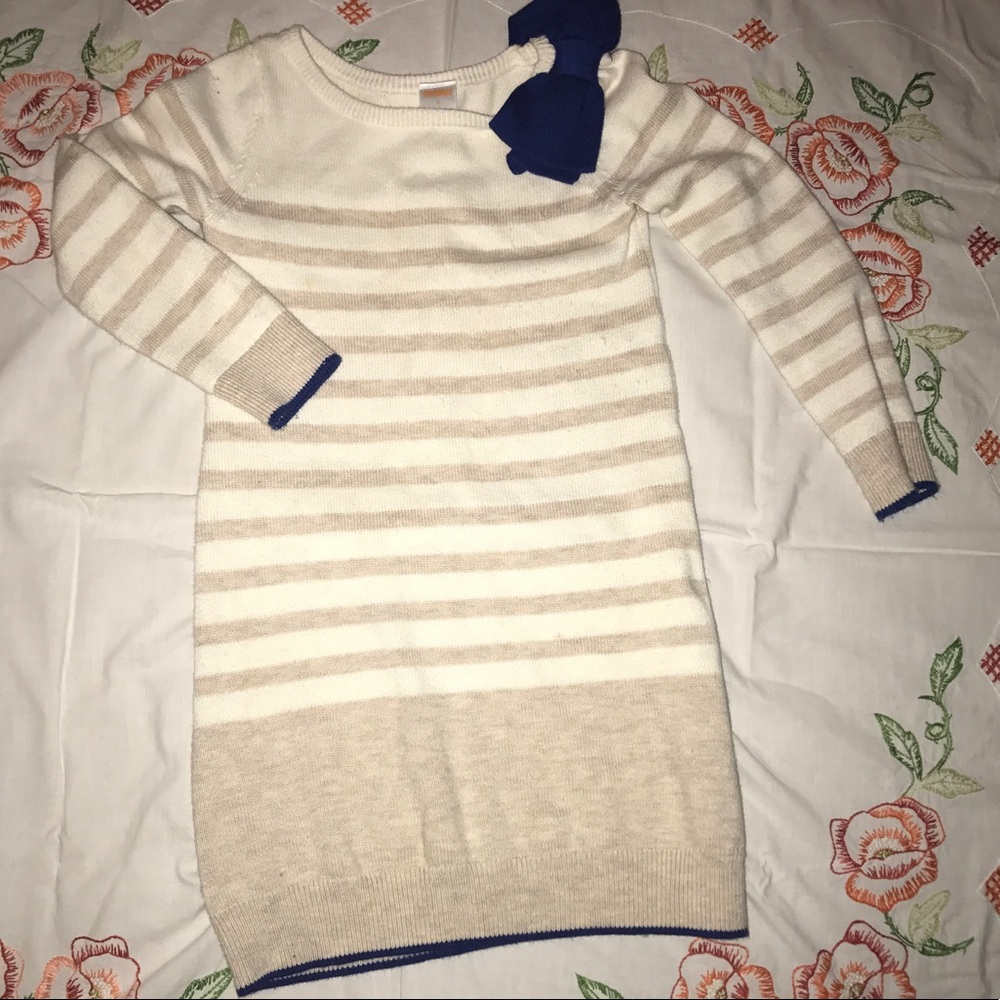 Light knit sweater dress nautical girls 6