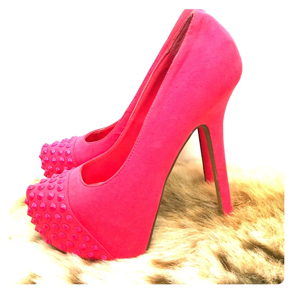Hot pink high heels