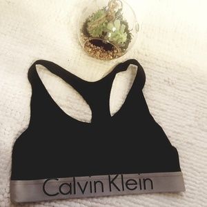 Black & silver calvin klein sports bra