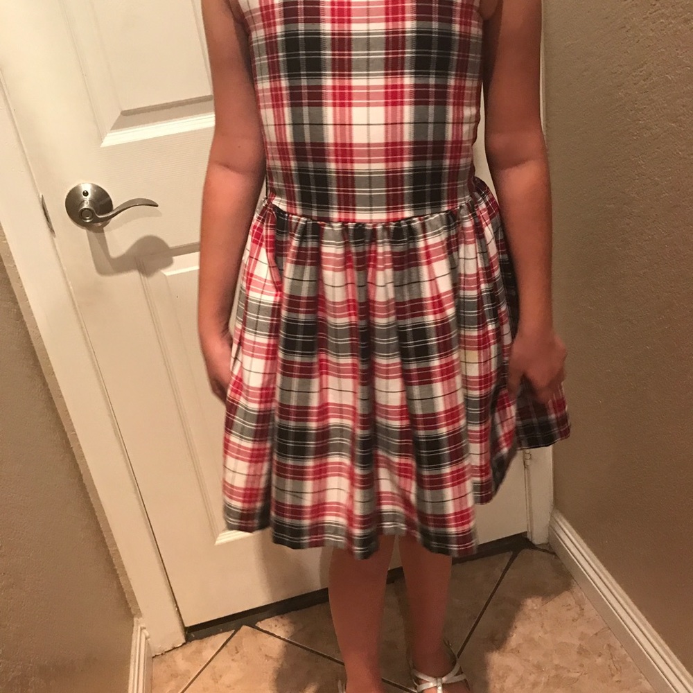 Red, Black, and White Checkered Dress