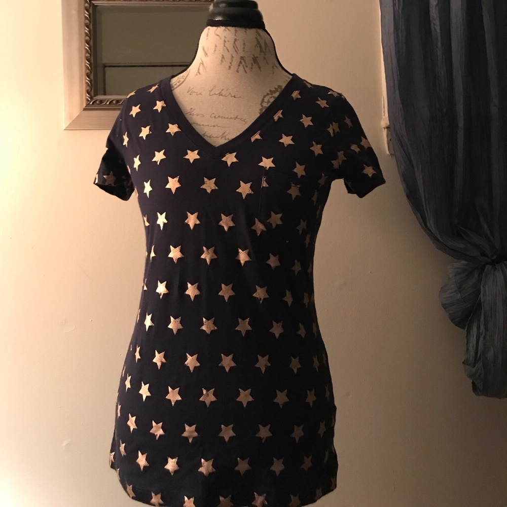 Gap Navy tee with copper colored stars