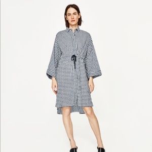 Gingham check oversized shirt