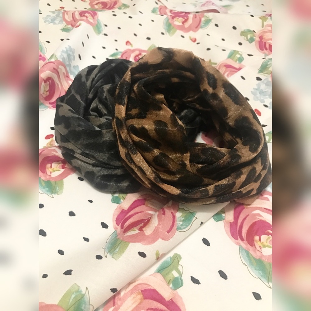 TWO Animal Print Scarves