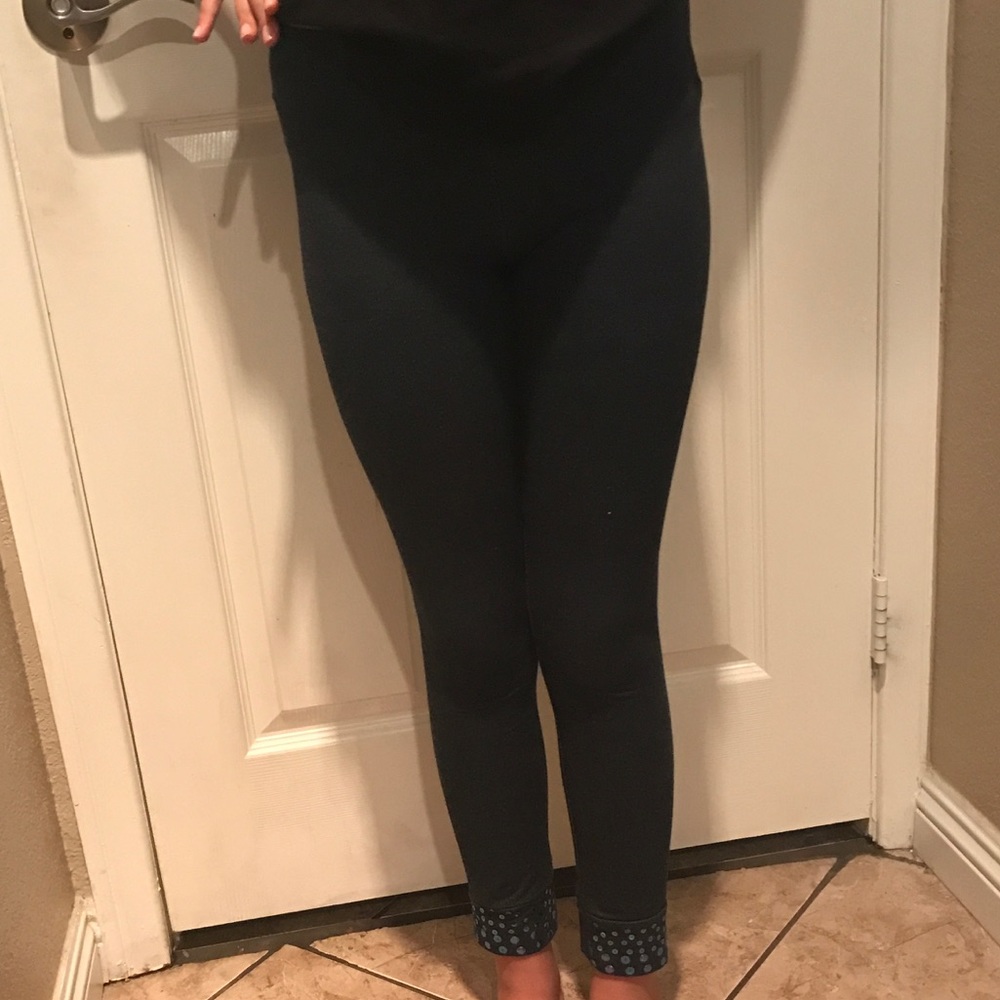 Dark Blue Leggings w/ Rhinestones @ the Bottom