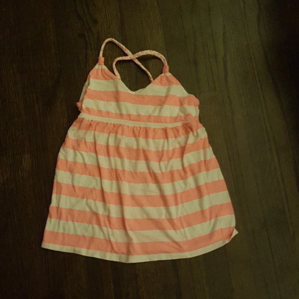 Pink and white tunic top kids XL