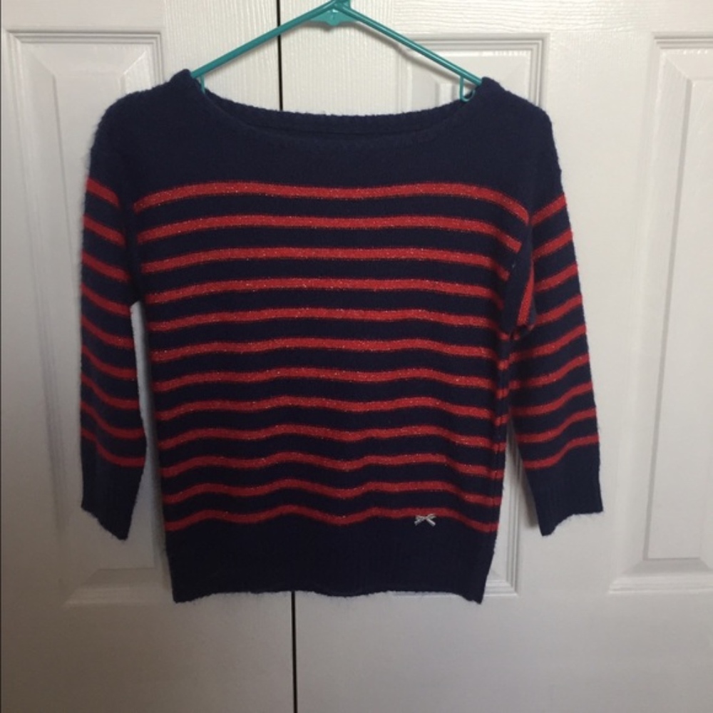 Tommy Girl Red & Navy Striped Sweater