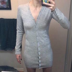 BCBG Gray Cardigan Dress