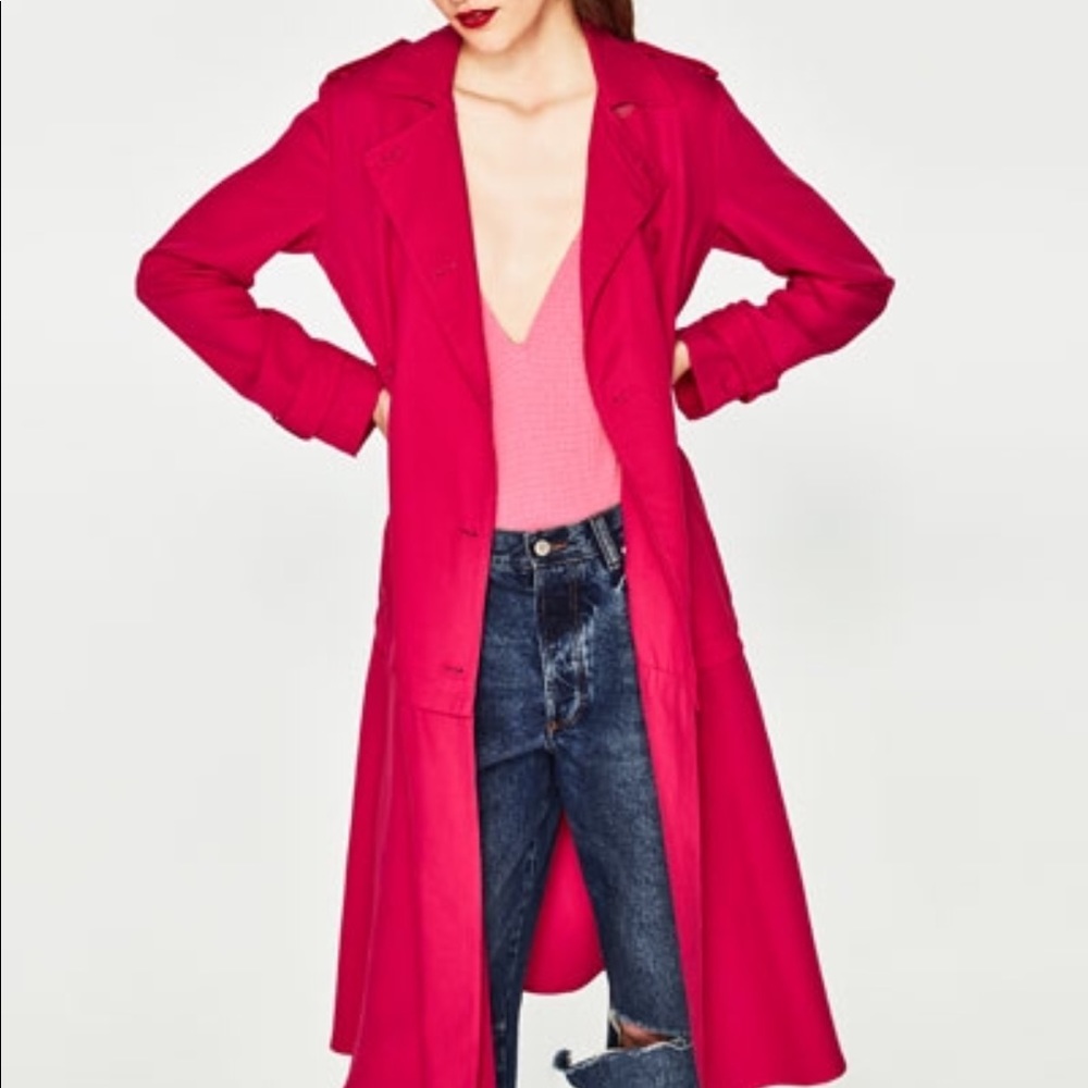 Ruffled trench coat