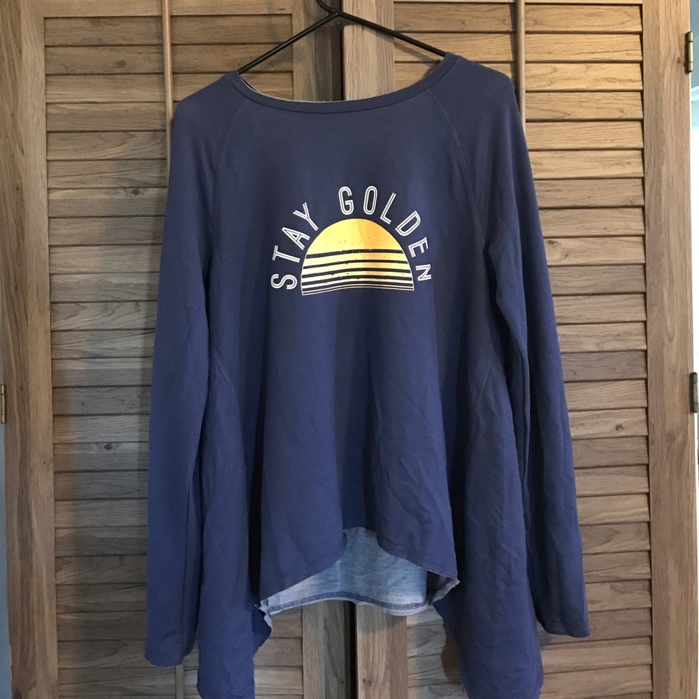 Stay golden off shoulder shirt