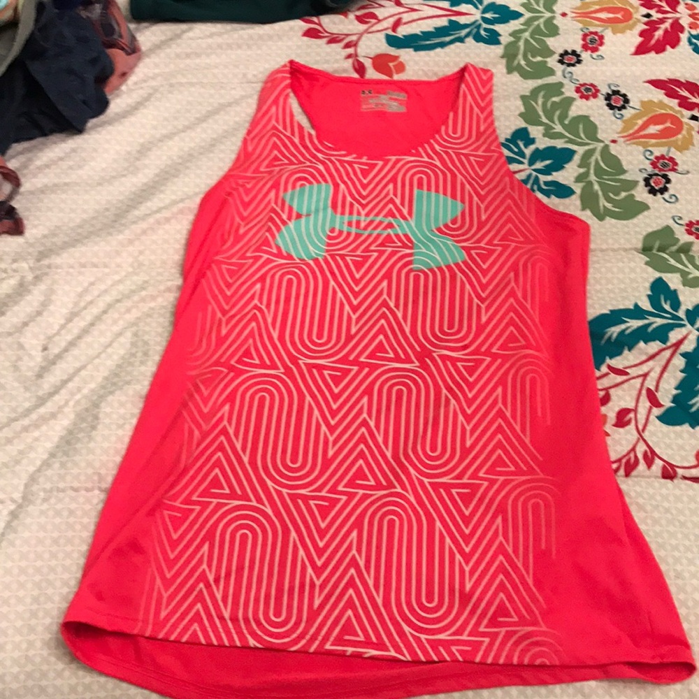 Pink and teal Under Armour tank top. Wore once