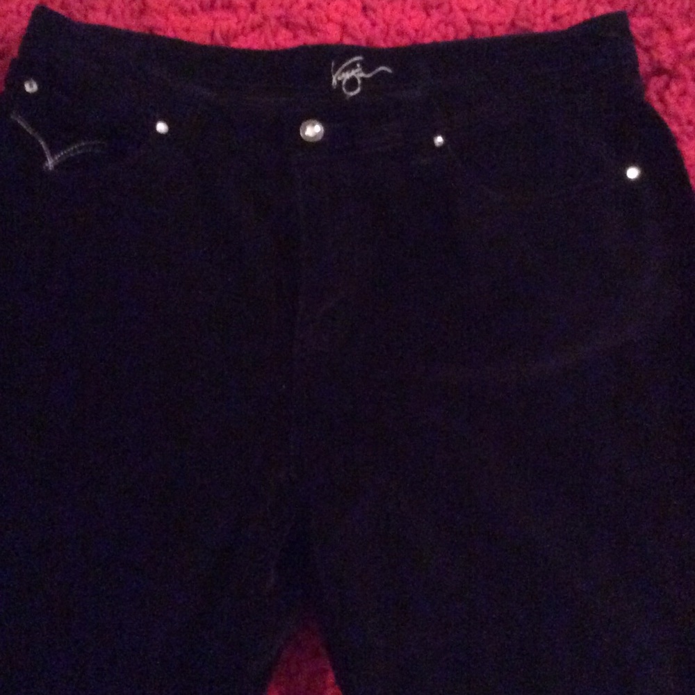 Black Velvet Like Pants
