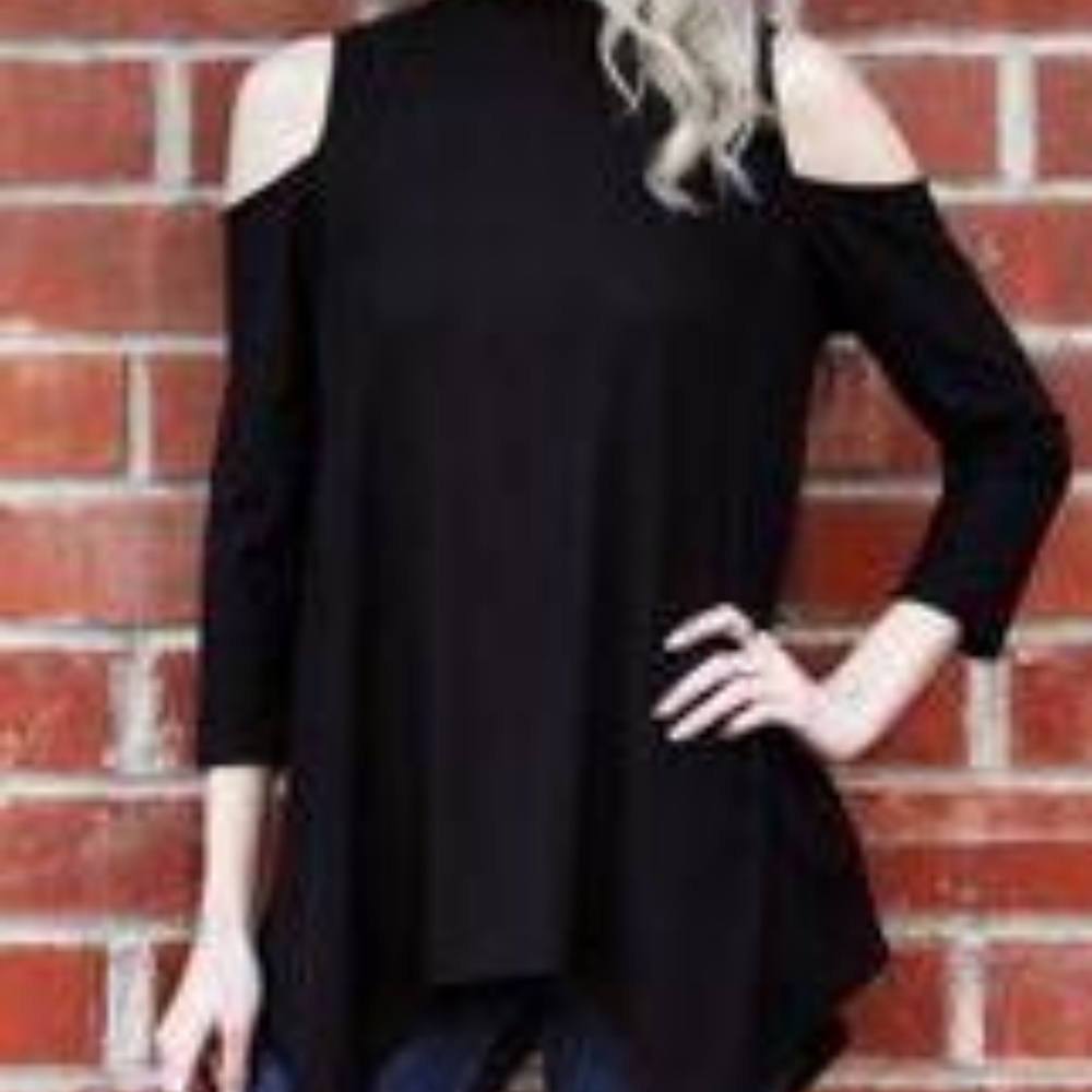 Black Cold Shoulder Shirt