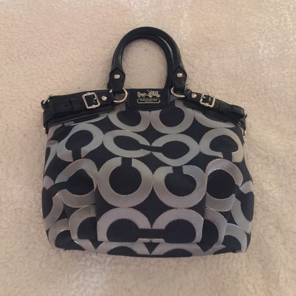 Black/grey Coach purse