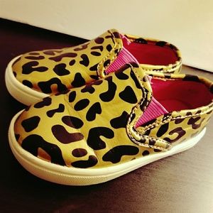Gold Cheetah slip- on shoes