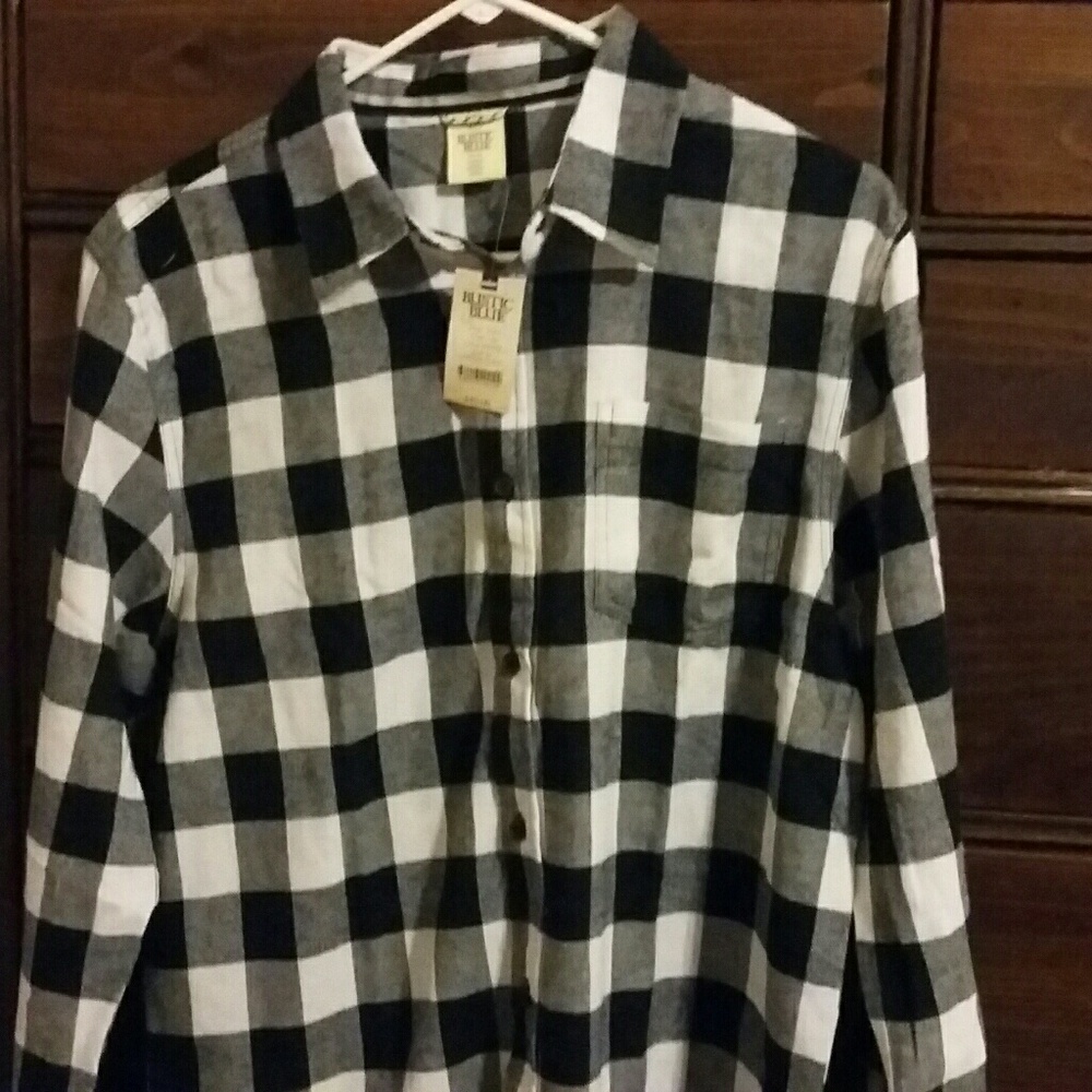 Black and white flannel Rustic Blue