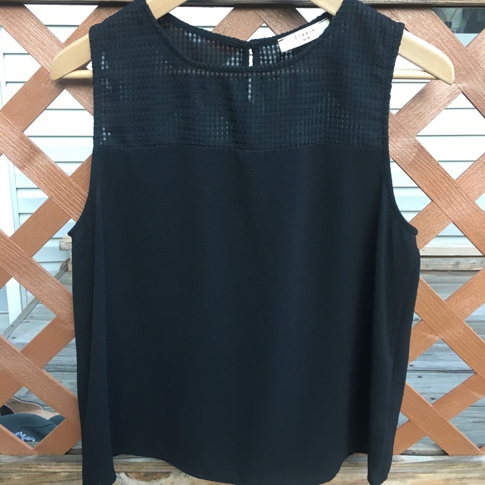 Black blouse with caged detail
