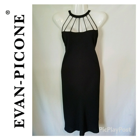 Evan Picone Dresses & Skirts - Vintage Evan Picone Black Caged Neck Dress