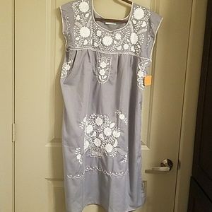 Hand-embroidered never-worn Mexican dress