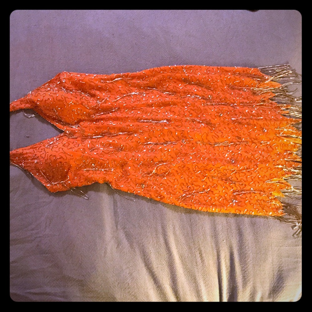 Vintage tangerine cocktail dress