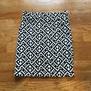 Black & White Geometric Bodycon Skirt