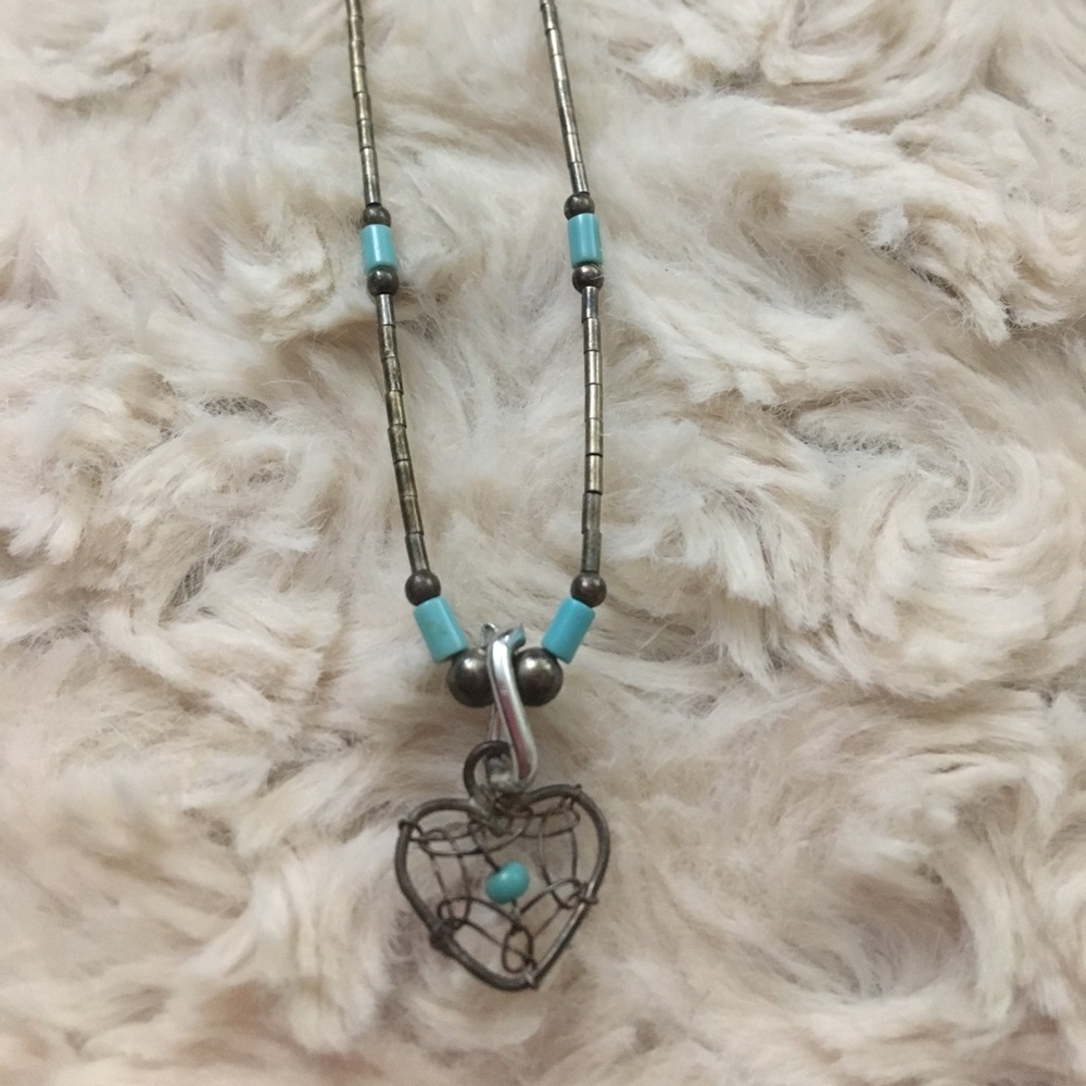 🌻Vintage heart-dream catcher beaded necklace🌻