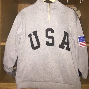 USA Half Zip Crew Neck.