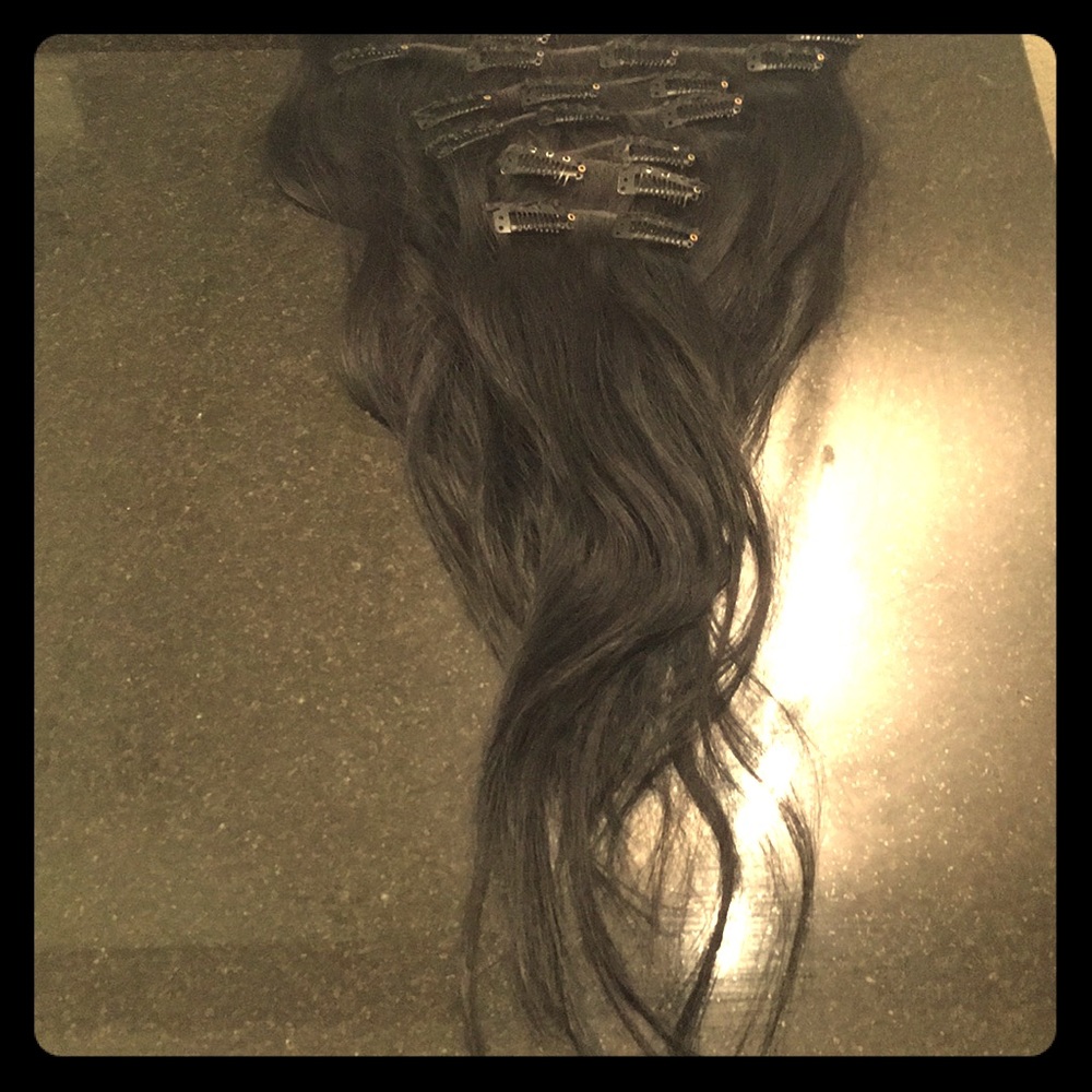 💯 human hair, 18 inch, jet black 1B extensions