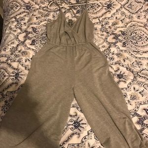 Paper Crane Grey Capri Jumpsuit Medium