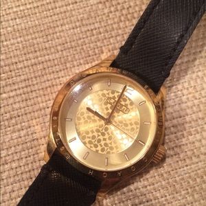 Coach gold & black watch; new battery needed