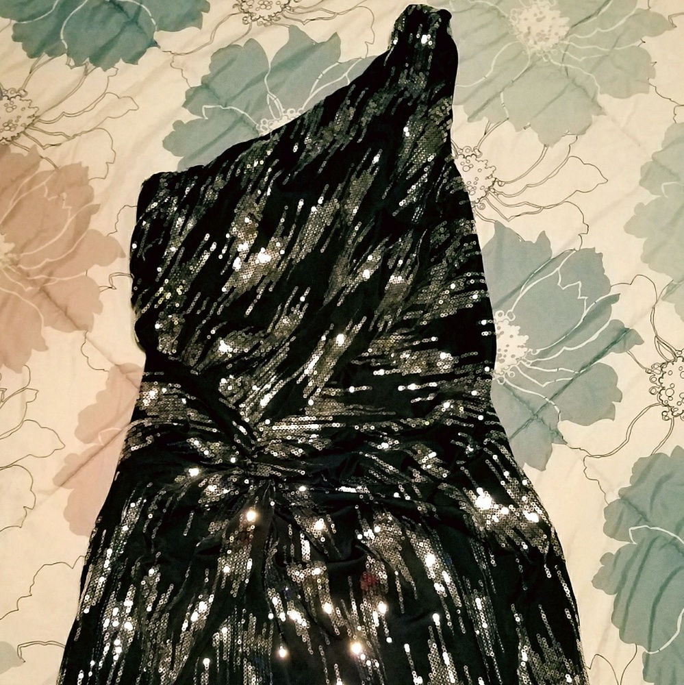 Black Sequence Homecoming Dress