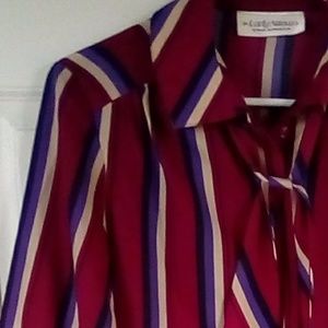 Vintage 80's Lady Arrow  Striped Blouse