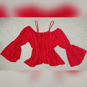 Off The Should Red Blouse w/ Straps