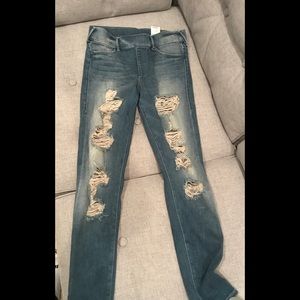 Ripped faded true religion stretch jeans