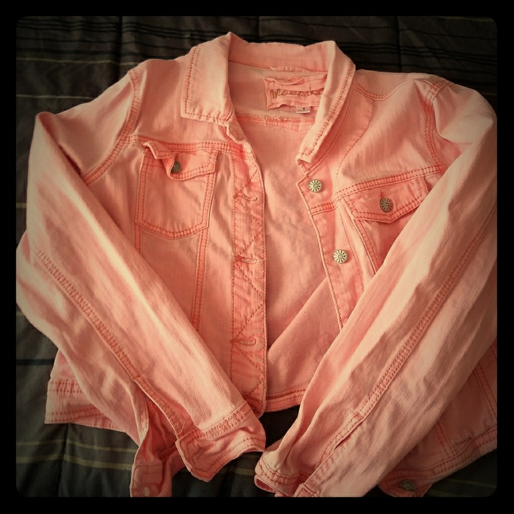 Maurices Size 1 pink denim jacket