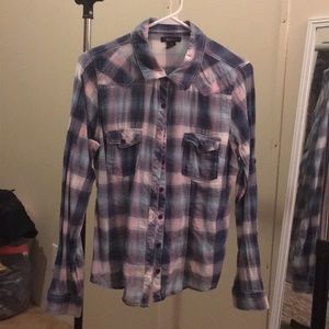 A used blue plaid top
