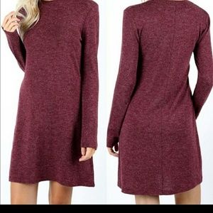 Wine colored sweater dress