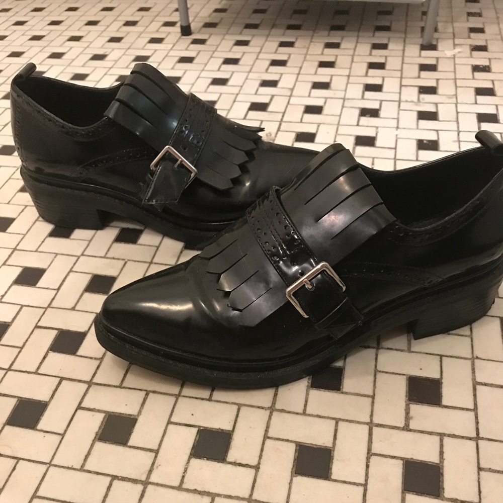 ZARA fringed blouchers/creeper/loafer SIZE 8